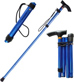 Collapsible Walking Stick, Lightweight Cane for Men & Women, Adjustable Cascade Mountain Tech Trekking Poles, Balance Canes, Folding Walking Sticks for Hiking, Gear, Gifts for niors