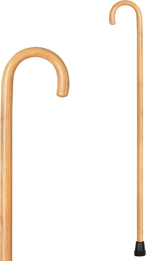 Wooden Walking Cane, Round Handle Wood Cane with Natural Ash Finish and Rubber Tip, Traditional Style Walking Stick for Men and Women, 36 Inch Height, 7/8 Inch Diameter Natural Ash Finish